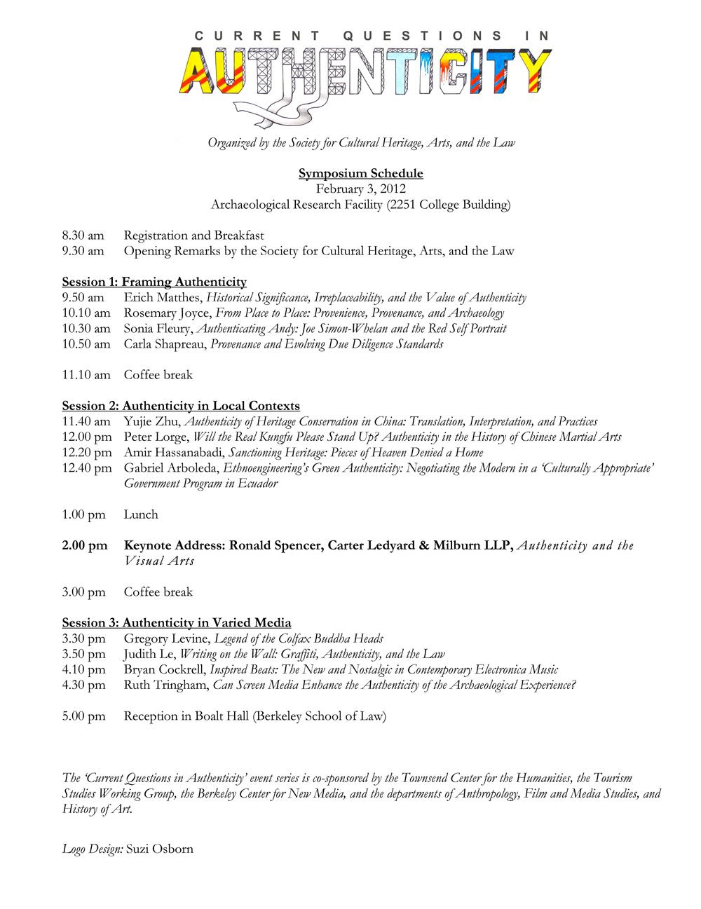 Symposium Schedule